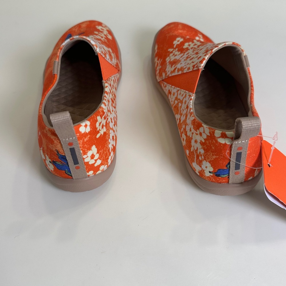 Uin Art Travel Shoes Sakura Orange Floral Butterfly Slip On Loafers Mens 4 W 6.5 - Picture 4 of 11